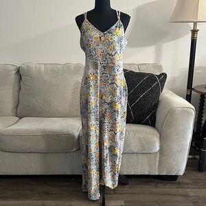 wild fable Floral Wide Leg Jumpsuit Romper in Black, Yellow & Blue